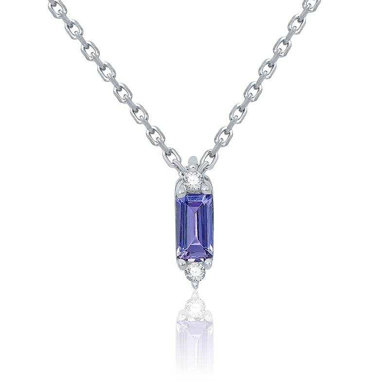 Pendentif Or Blanc 375 Tanzanite Aurora Ocarat