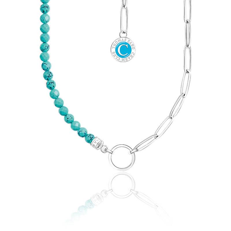 Collier Charmista Coin Turquoises En Argent 925 Thomas Sabo Ocarat