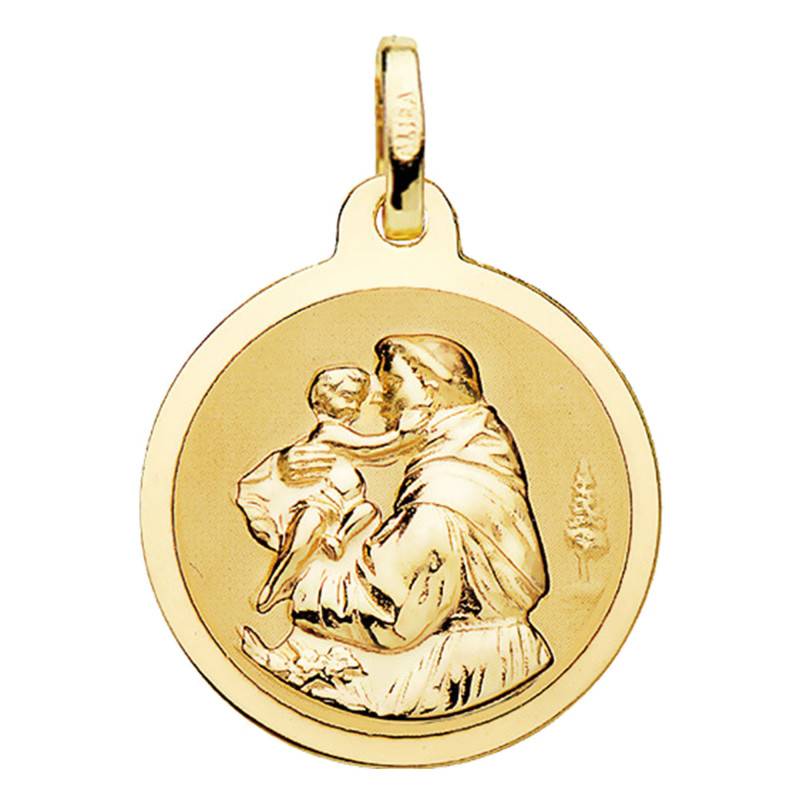 Médaille brillante Saint Antoine Or Jaune 750 Lumiosa Ocarat