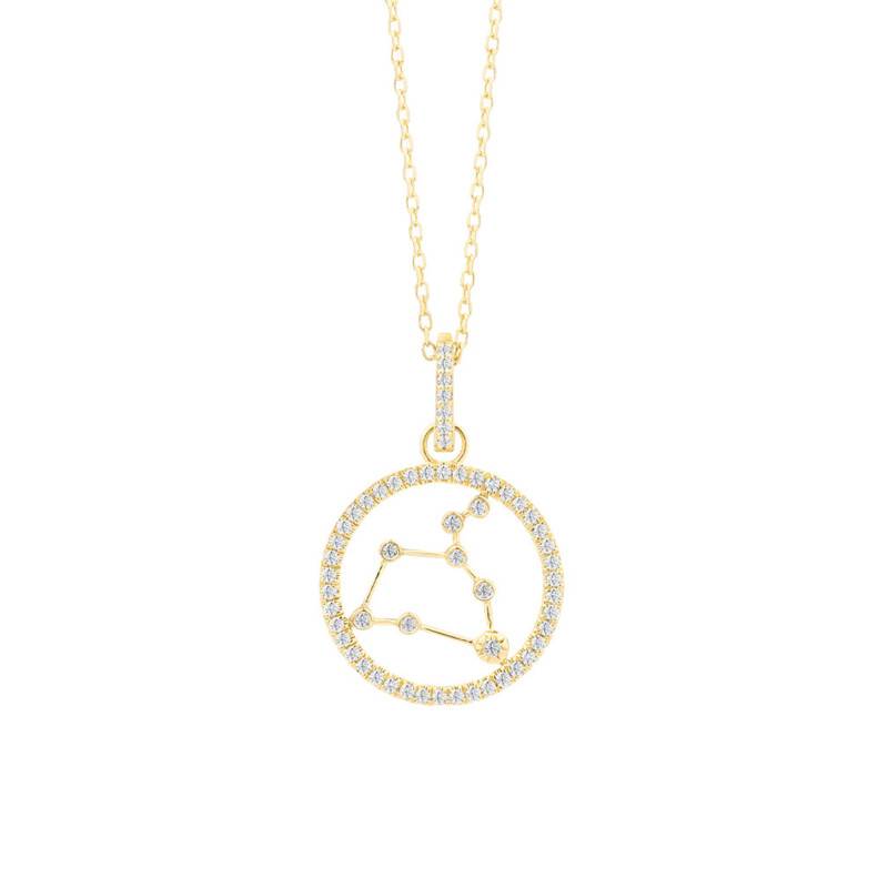 Collier Lion En Or Jaune 750 Diamants 0 18 Ct Aurora Ocarat