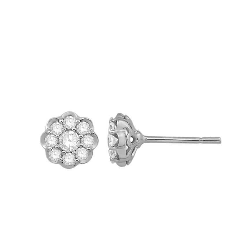 Boucles D Oreilles Diamants Ct Or Blanc Diamond Lady Ocarat