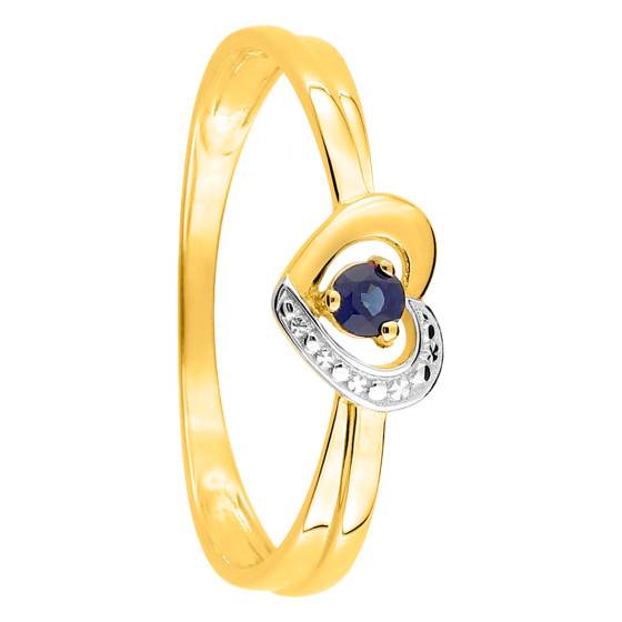 Bague C Ur Saphir Or Jaune Emanessence Ocarat