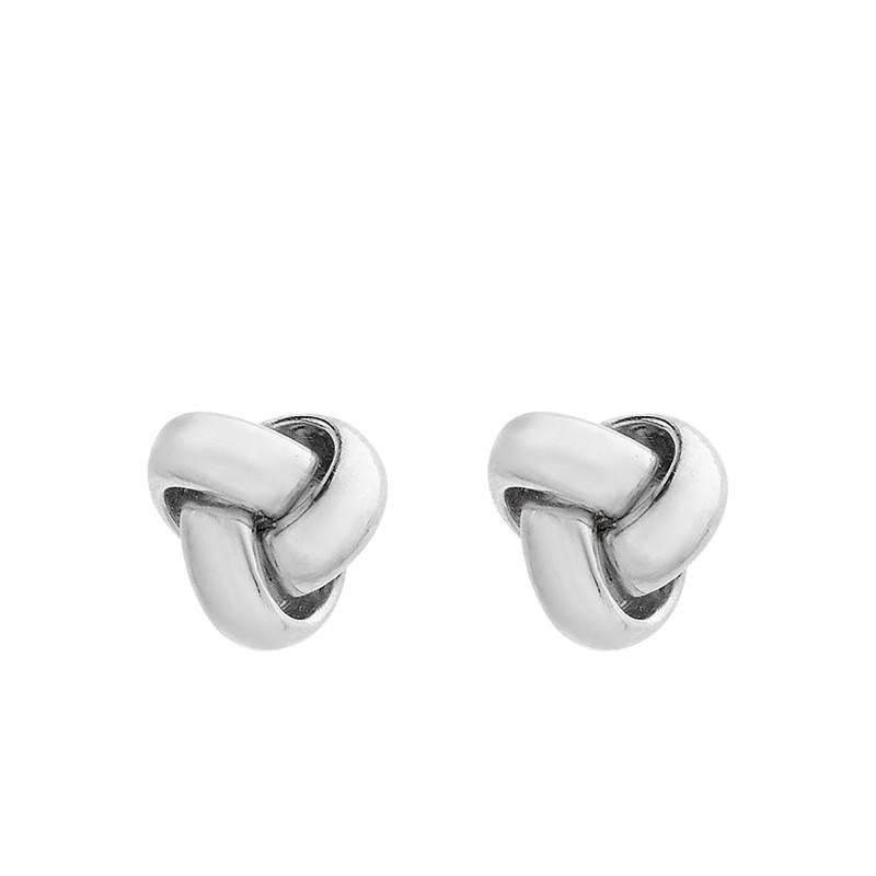 Boucles d oreilles Noeud Bombé Or Blanc 375 Emanessence Ocarat