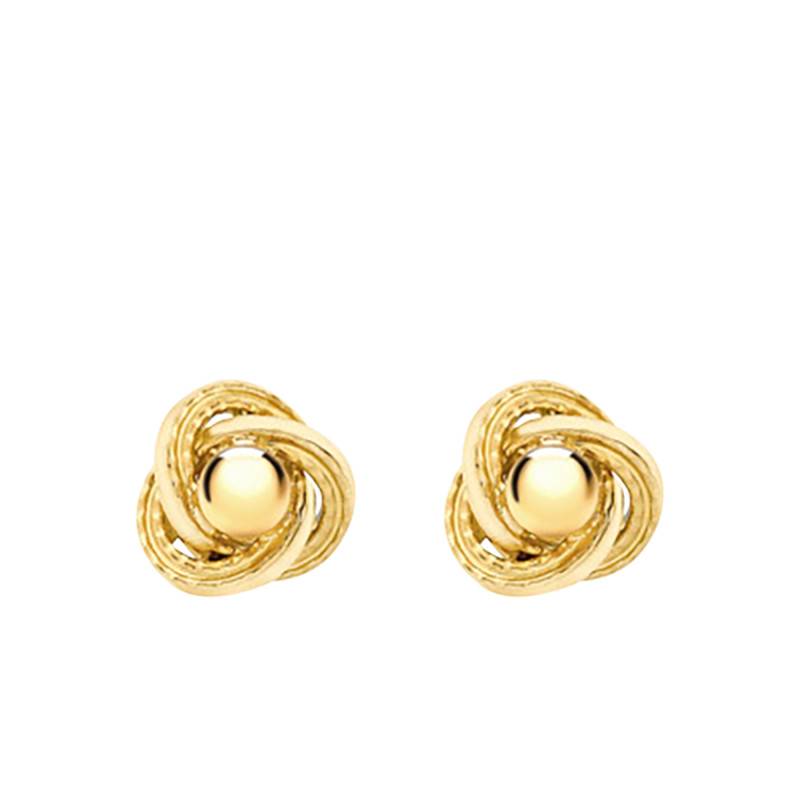 Boucles d oreilles Noeud Texturées Or Jaune 375 Emanessence Ocarat