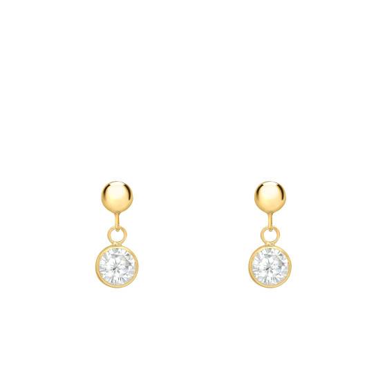 Boucles D Oreilles Or Jaune Zircones Emanessence Ocarat