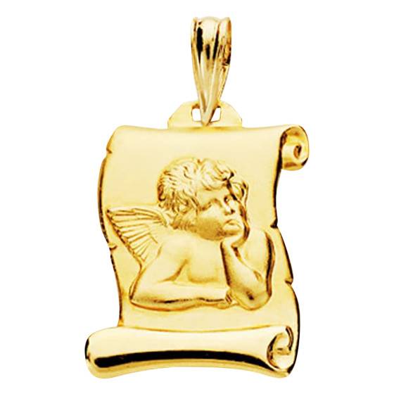 Pendentif Parchemin Ange En Or Jaune 750 Lumiosa Ocarat