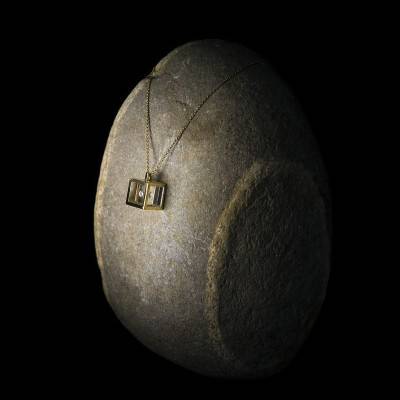 750/1000 Yellow Gold & Diamond 0.03 ct Micro Cube Necklace, Length 42 cm - Pascal MORABITO