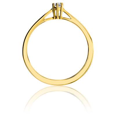 Bague Solitaire Venise en Or Jaune 750 & Diamant 0,08 ct - Amore