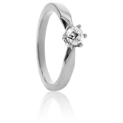 Bague Solitaire Venise en Or Blanc & Diamant 0,35 ct - Amore