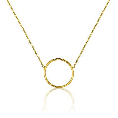 750 Yellow Gold Circle Necklace, Length 45 cm, Width 17 mm - Ocarat