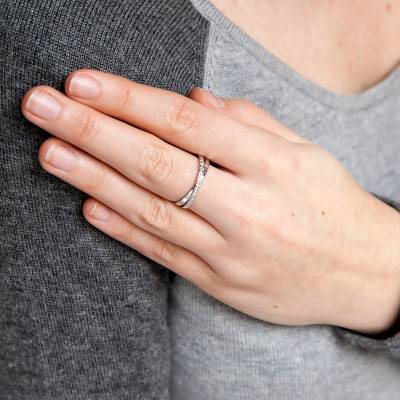 Alliance Sefid Roud Diamantée en Or Blanc 750, Largeur 2 mm - Gaïa