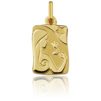 Yellow 750/1000 Gold Virgo Zodiac Sign Pendant - Argyor