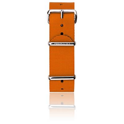 Orange Nylon NATO Strap 20mm, Length 280mm, Steel Buckle - Briston