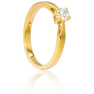Bague Solitaire Paris en Or Jaune & Diamant 0,30 ct - Amore