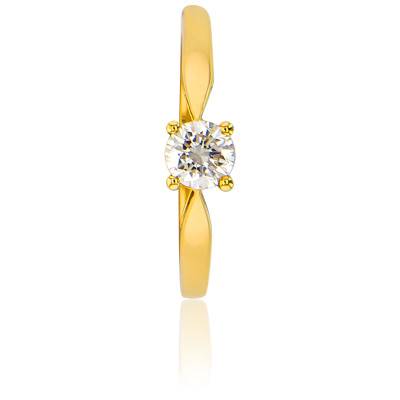 Bague Solitaire Paris en Or Jaune 750 & Diamant 0,40 ct - Amore