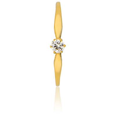 Bague Solitaire Venise en Or Jaune & Diamant 0,10 ct - Amore