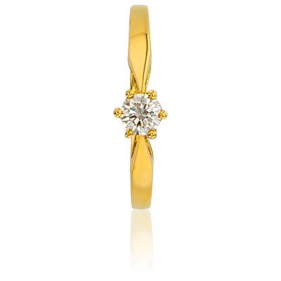 Bague Solitaire Venise en Or Jaune 750 & Diamant 0,23 ct - Amore
