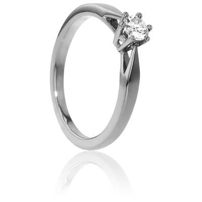 Bague Solitaire Venise en Or Blanc & Diamant 0,23 ct - Amore