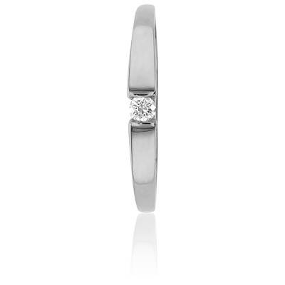 Bague Solitaire Capri en Or Blanc 750 & Diamant 0,06 ct - Amore