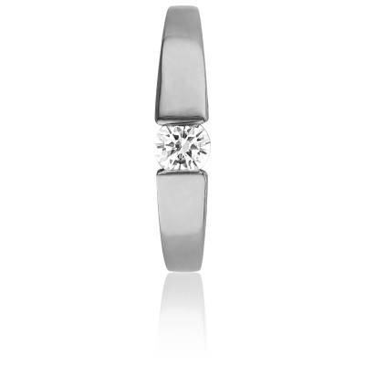 Bague Solitaire Capri en Or Blanc & Diamant 0,23 ct - Amore