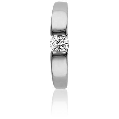 Bague Solitaire Capri en Or Blanc & Diamant 0,40 ct - Amore