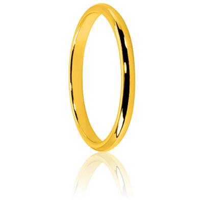 Alliance Demi-Jonc Standard en Or Jaune 750, Largeur 2,50 mm - Amore