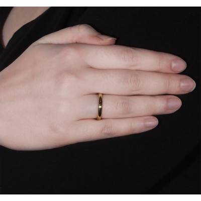 Alliance Jonc Parisien en Or Jaune 750, Largeur 3 mm - Ponce