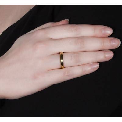Alliance Jonc Parisien en Or Jaune 750, Largeur 3,50 mm - Ponce