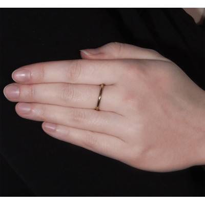 750/1000 Yellow Gold Comfort Parisian Band Wedding Ring, 2 mm Width - Ponce