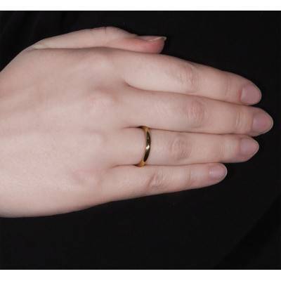 750/1000 Yellow Gold Classic Comfort Parisian Band Wedding Ring, 2.50 mm Width - Ponce