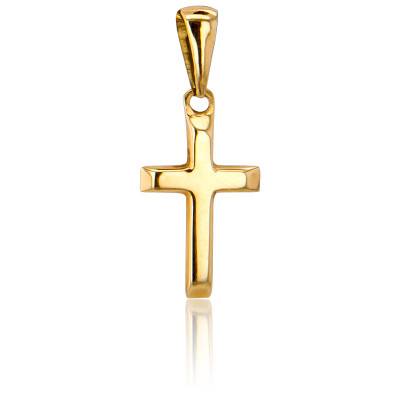 Croix Bombée Lisse Or Jaune 750 - Vandona