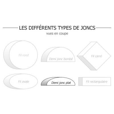 Bracelet Demi Joncs Plats Soudés Massif 48 x 58 mm 3 Ors 750, Largeur 3,00 mm - Emanessence