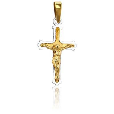 Christ Croix Sculpté en 2 Ors 750 - Vandona