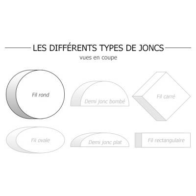 Bracelet Simple Ellipse Fil Rond Creux 2 Ors 750, Dimensions 50 mm x 60 mm, Largeur 2,00 mm - Emanessence