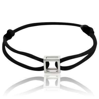 Bracelet Micro Carré Argent Cordon - Pascal MORABITO