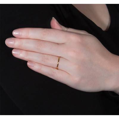 Yellow Gold Half-Round Standard Wedding Ring, Width 1,50 mm - Ponce