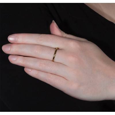 750 Yellow Gold Half-Round Wedding Band, 2,50 mm Width - Ponce