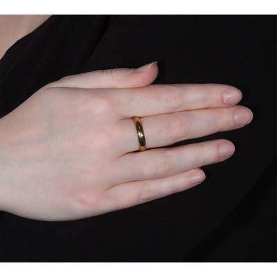 Standard Half-Round 750 Yellow Gold Wedding Ring, 5 mm Width - Ponce