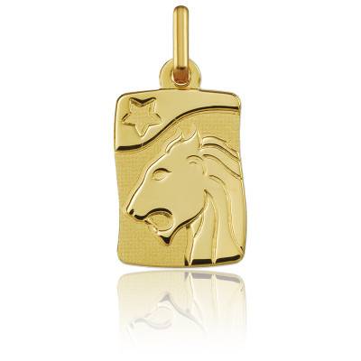 375/1000 Yellow Gold Leo Zodiac Sign Pendant - Argyor