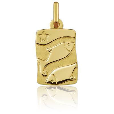 Pendentif Signe du Zodiaque Poissons Or Jaune 375 - Argyor