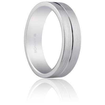 Alliance Ruban Confort Vigo Rainurée en Argent 925, Largeur 5,50 mm - Amore