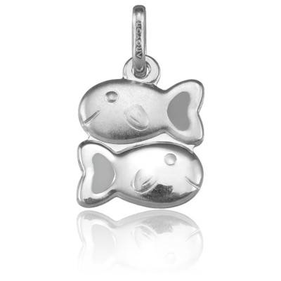 Pendentif Signe du Zodiaque Poissons Argent - Argyor