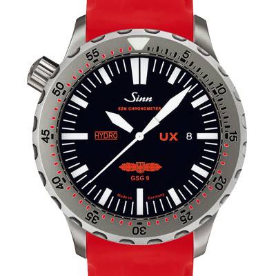 Montre Diving Watch UX GSG 9 Bracelet Silicone rouge - Sinn