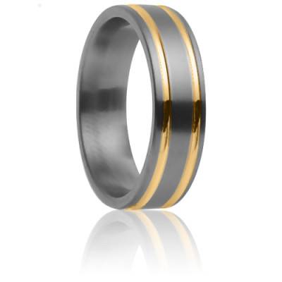 Alliance Théia en Titanium et Or Jaune 750, Largeur 5,5 mm - Aurodesign