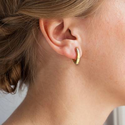 Boucles d'Oreilles Petites Créoles Duo 2 Ors 750, Largeur 3 mm - Vandona