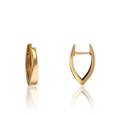 Boucles d'Oreilles Petites Créoles Unies en Or Jaune 375 - Vandona