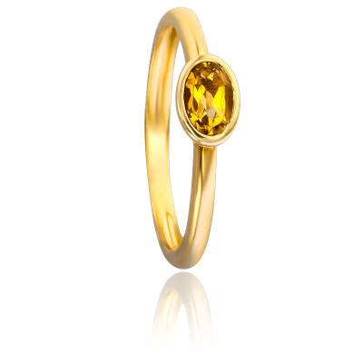 Bague Ovale en Or Jaune 375 & Citrine - Vandona