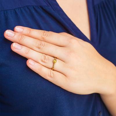 Bague Ovale Or Jaune 750 et Citrine - Aurora