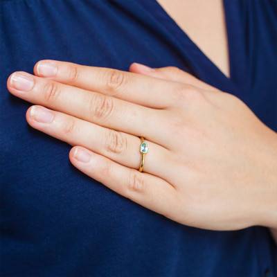 Bague Goutte d'Eau Or Jaune 375 et Topaze - Aurora