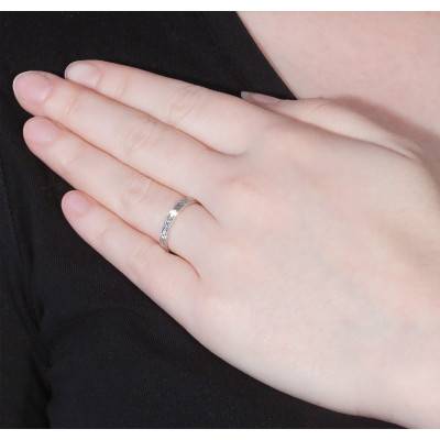 Alliance Ruban Standard Alicante Diamantée en Or Blanc 750, Largeur 2,50 mm - Ponce